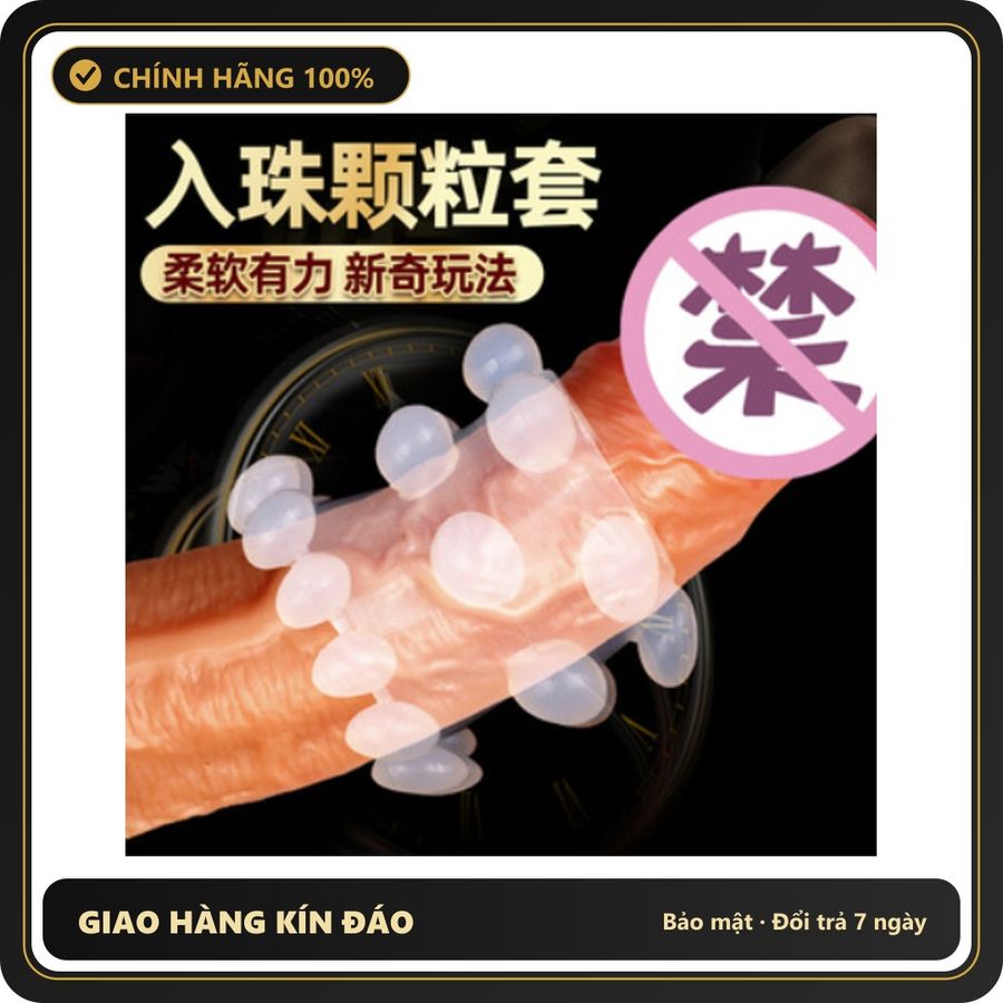 (Che Tên) Vòng khóa tinh binh kéo dài thời gian cho nam - tăng khoái cảm cho nữ - kiểu tháp bi Bảo Mật Tuyệt Đối