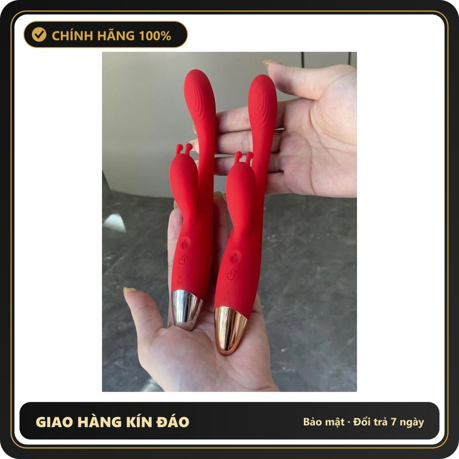 (Che Tên) Máy massage thư giãn đa năng 2 đầu rung, pin sạc tiện lợi Hộp Trắng Kín