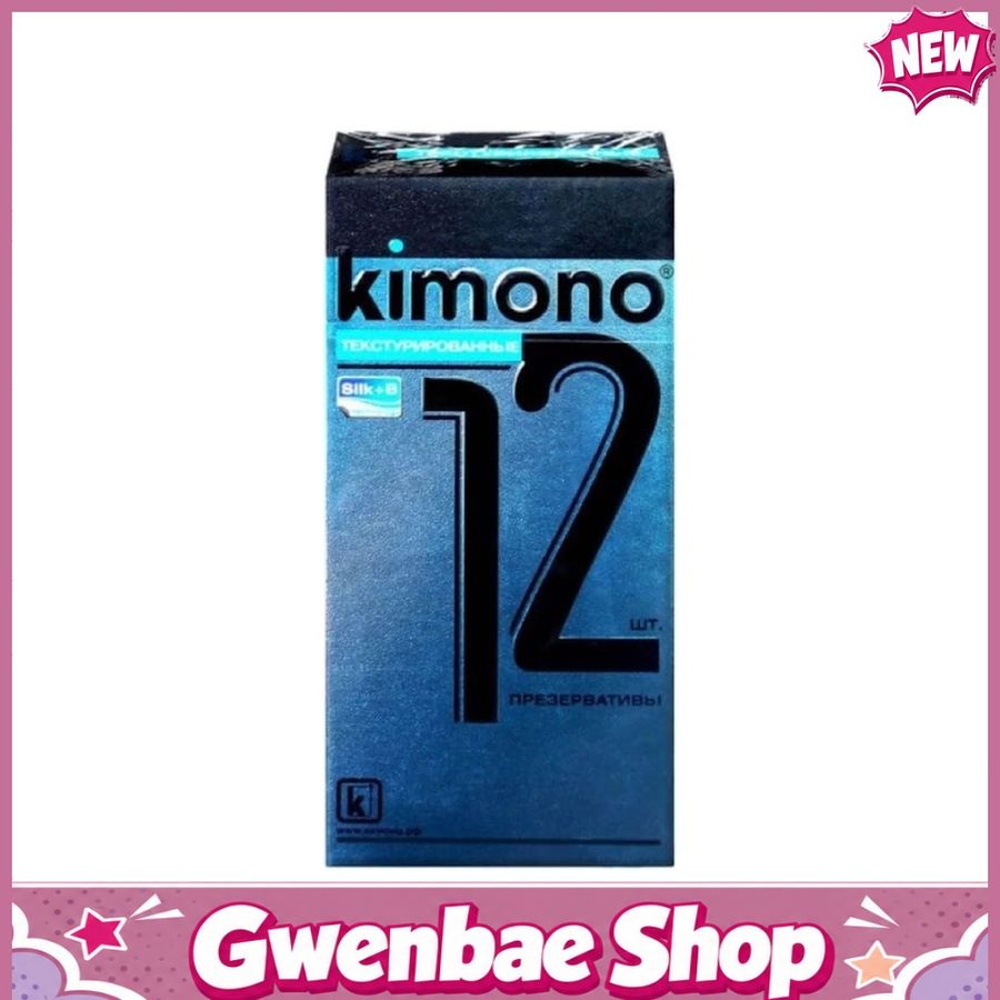 Bao cao su Kimono Dotted - Mỏng 0.03mm, điểm nổi - Hộp 12 cái - Gwen Shop Chính Hãng