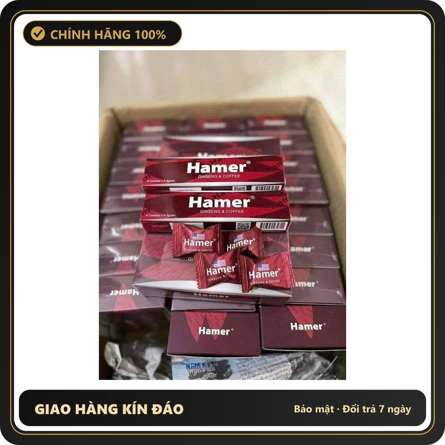 (Che Tên) 1 hộp 32 viên kẹo sâm Hamer Mỹ Chính Hãng,Loại 1, cực mạnh, được kiểm tra hàng trước khi thanh Hộp Trắng Kín