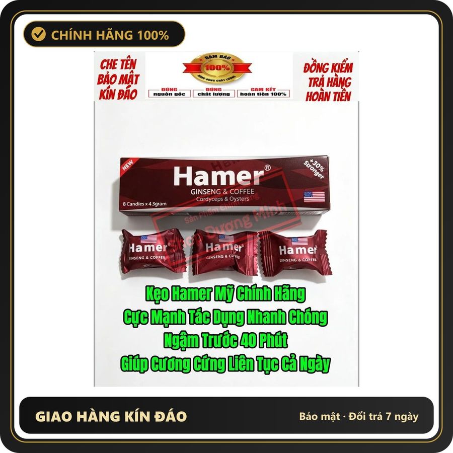 (Che Tên) ( Hàng Nhập Khẩu Chính Hãng USA) Combo 3 Viên Kẹo Hamer Mỹ, Cực Mạnh, Tác Dụng Nhanh Chóng,An Toàn cho sức khỏe - Hàng Mới Về