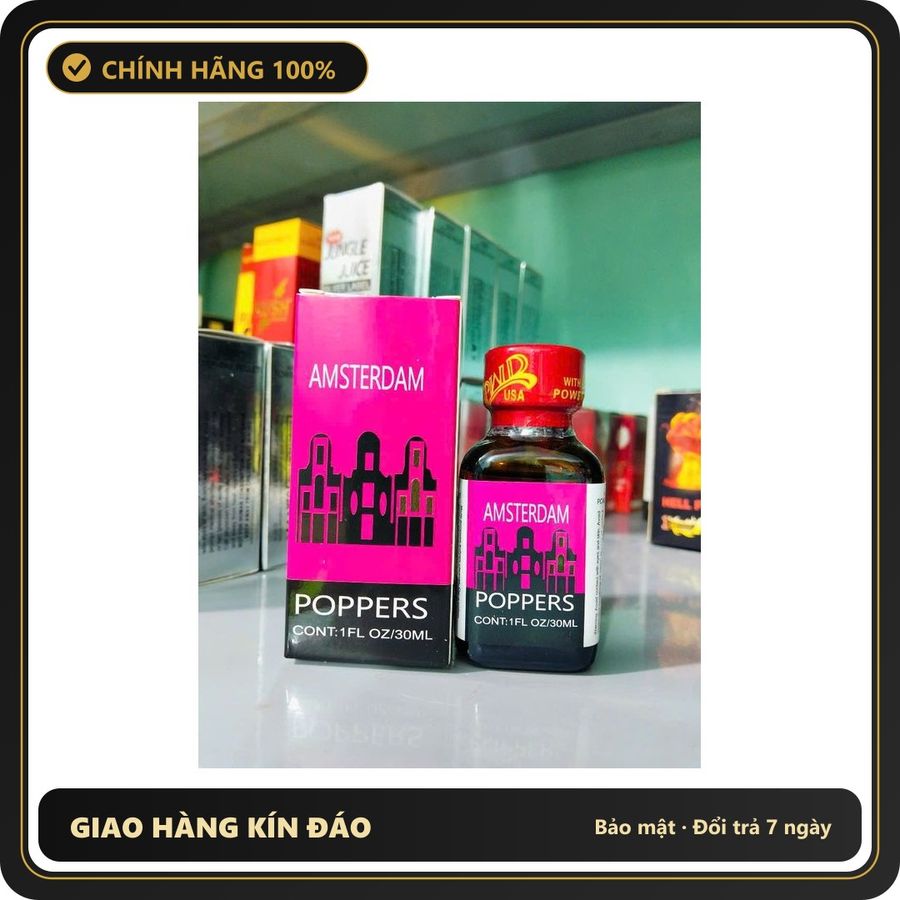 (Che Tên) Chai Hít Popper 30ml USA, Hàng Nhập Khẩu Chính Hãng, Dòng Cực Mạnh, Phê Lâu, Cho Ng Lờn Lâu Năm Hộp Trắng Kín