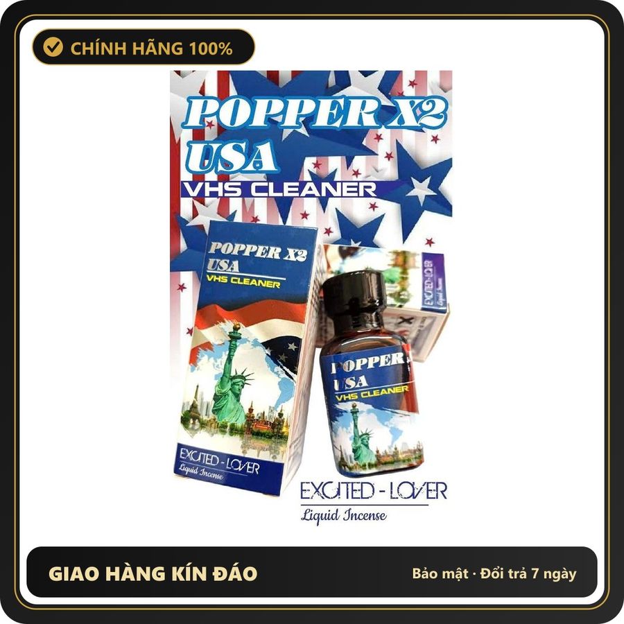 (Che Tên) ( ) Chai Hít Kích Thích Khoái Cảm Cho Nam Nữ, Popper 30ml USA, Hàng Chính Hãng, Cực Mạnh, Tác Dụng Nhanh Chóng, Hít Là Phê Ngay Hộp Trắng Kín