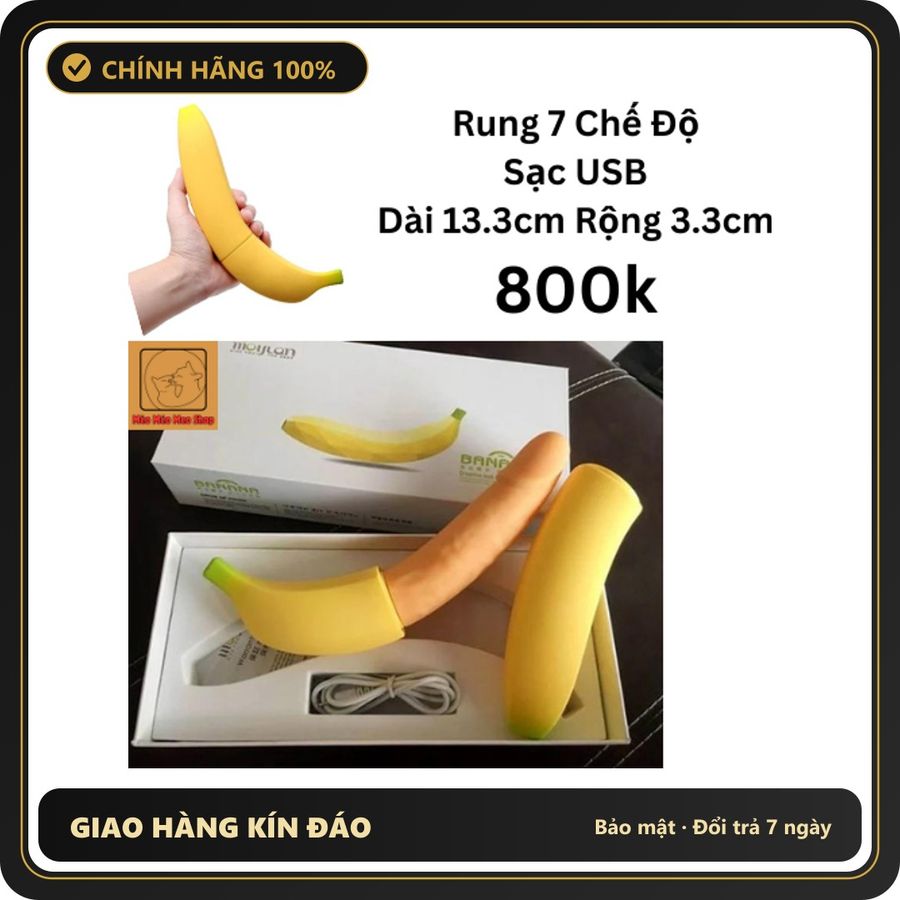(Che Tên) Dương vật giả có rung ngụy trang hình chuối có sạc USB Giao Nhanh Toàn Quốc