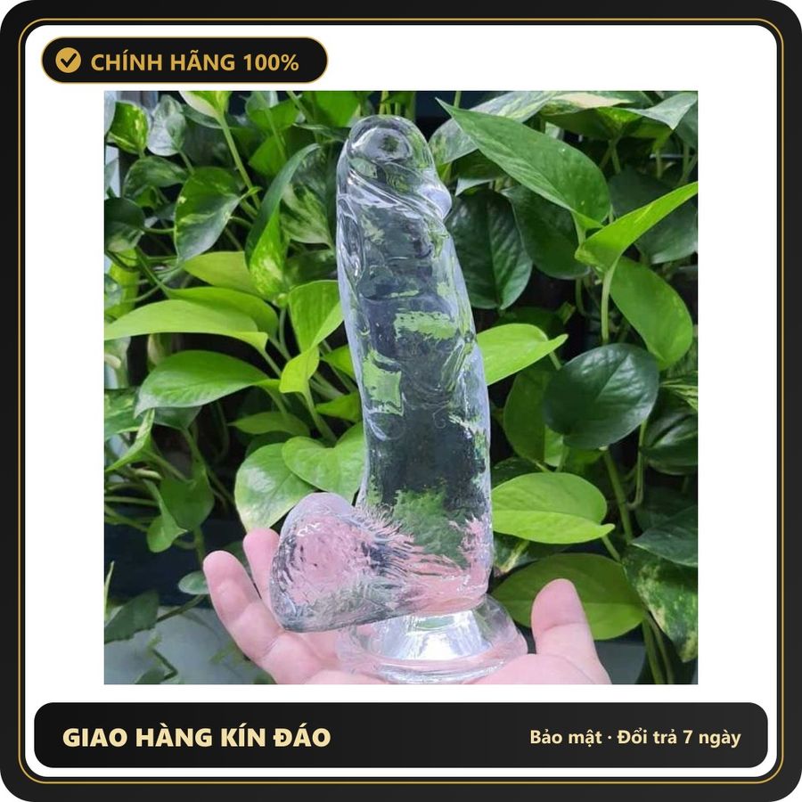 (Che Tên) Dương vật giả trong suốt gắn tường - Chất liệu silicon mềm mại & sung sướng Chuẩn Auth