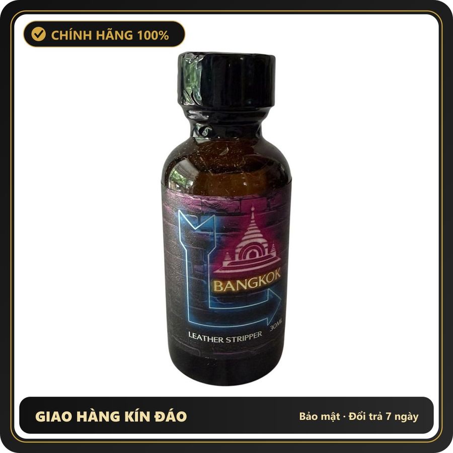 Poppers Mỹ Bangkok 30ml - Leather Stripper Đóng Gói Kín - chai 30ml, hương dịu không nồng, hàng chuẩn nhập khẩu