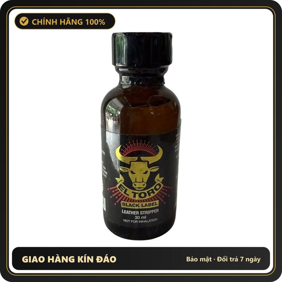 Poppers Mỹ EL Toro Black Label 30ml - Leather Stripper Hàng Có Sẵn