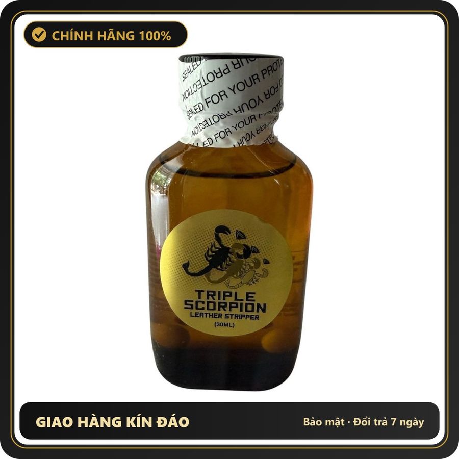 (Che Tên) Poppers Mỹ Tripple Scorpion Gold 30ml - Leather stripper Bảo Mật Tuyệt Đối