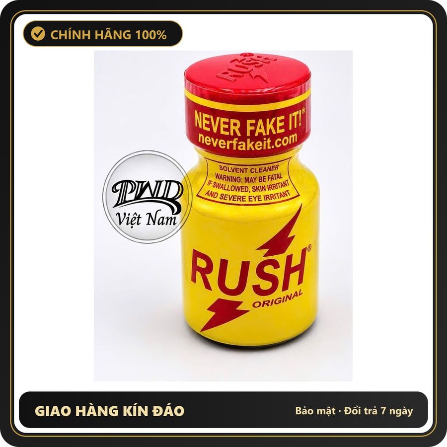 (Che Tên) Poppers Mỹ PWD Rush Original 10ml Cao Cấp Bảo Đảm - chai 10ml, hàng chuẩn nhập khẩu, nắp kín không bay hơi