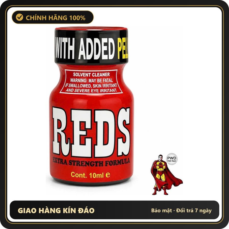 (Che Tên) Poppers Mỹ Reds 10ml Giao Nhanh Toàn Quốc - chai 10ml, hàng chuẩn nhập khẩu, nắp kín không bay hơi
