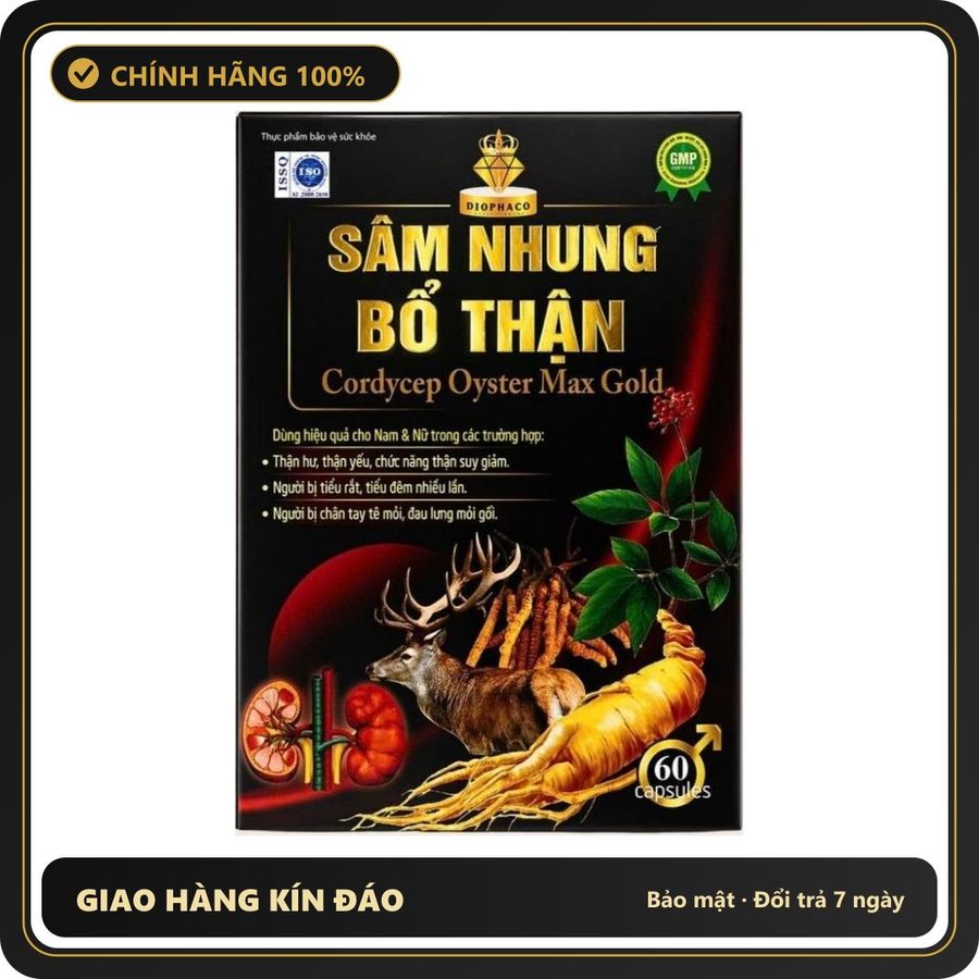 (Che Tên) Viên Uống Sâm Nhung Bổ Thận, Tăng Cường Sinh Lý Nam Nữ, Giảm Đau Lưng Mỏi Gối, Tiểu Đêm, Tiểu Rắt Cao Cấp Bảo Đảm