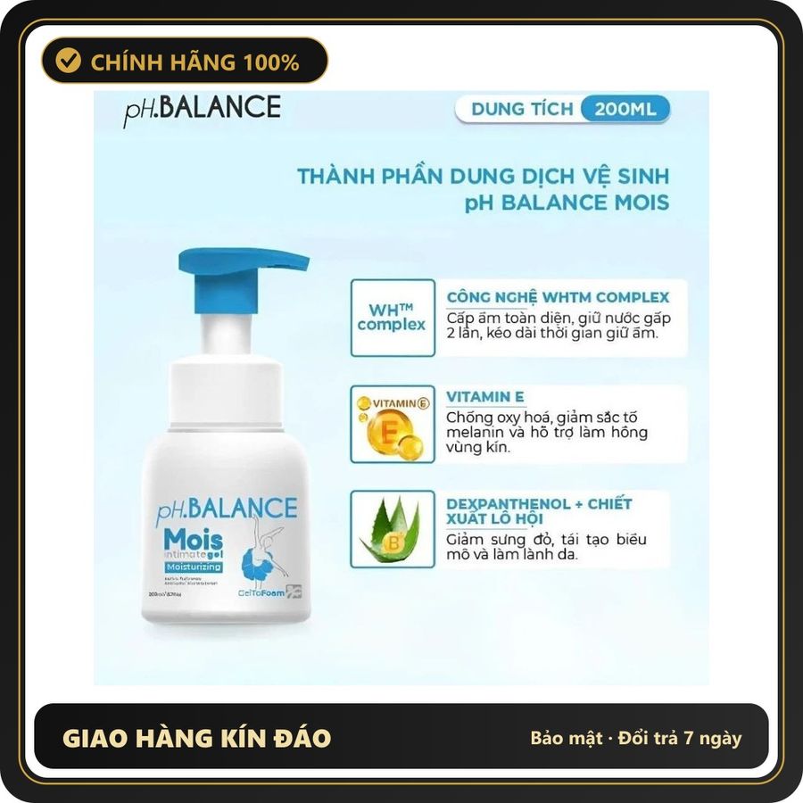 (Che Tên) Combo Vệ Sinh Nữ PH BALANCE Giảm Khô Hạn, Đau Rát, Cân Bằng Và Phục Hồi ph Sinh lý Chuẩn Auth