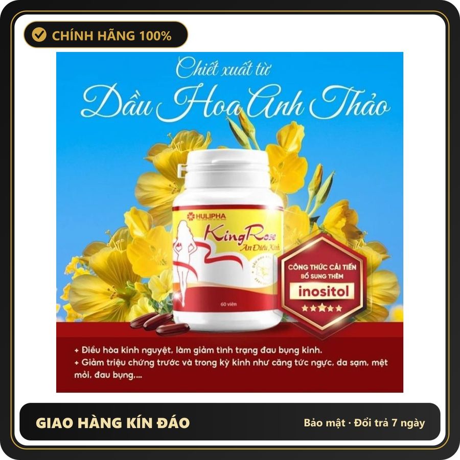 (Che Tên) TPBVSK Mua 2 Tặng 1 - Kingrose Hỗ Trợ Điều Hòa Kinh Nguyêt, Hết Chậm Kinh, Giảm Rong Kinh, Sinh Lý Nữ - Tặng Túi Chườm Bảo Mật Tuyệt Đối