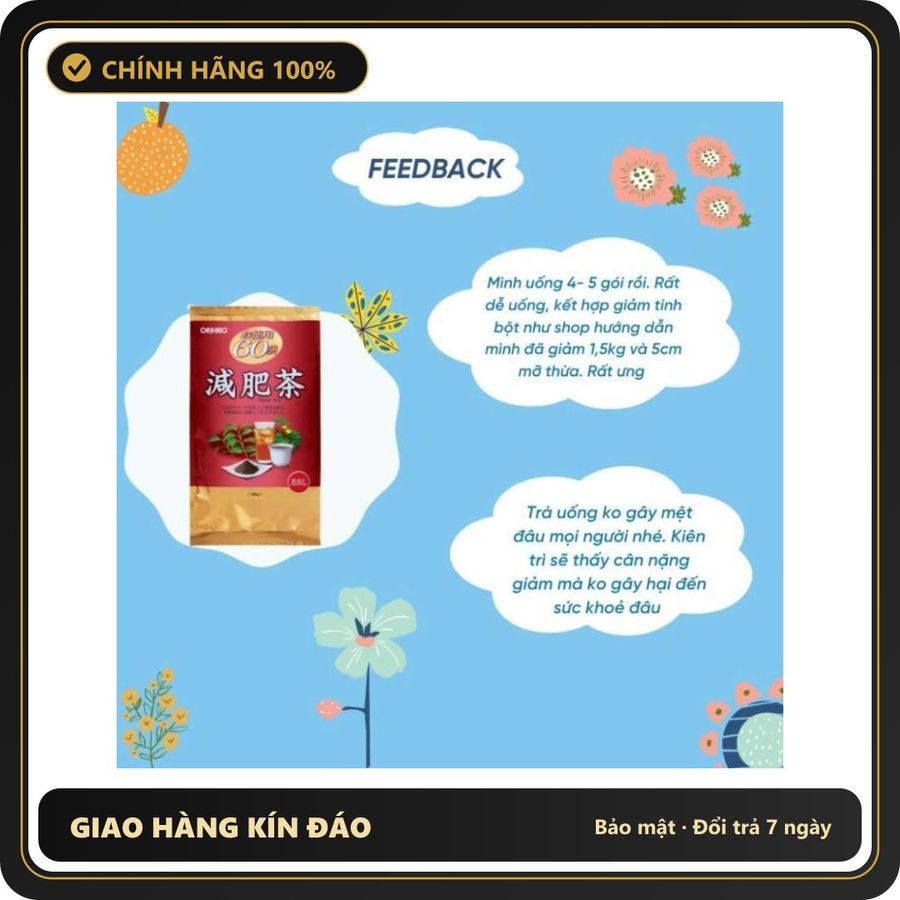 (Che Tên) Trà Genpi Orihiro hỗ trợ giảm mỡ thừa quy cách 60 gói/túi Hỗ Trợ 24/7