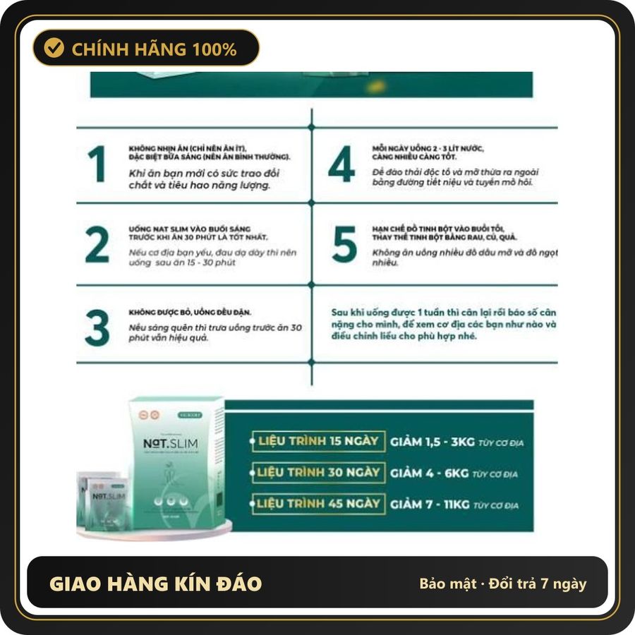 (Che Tên) Giảm Cân NAT Slim Chính Hãng Vicicorp DUMI STORE Natslim Giúp Giảm Cân Hiệu Quả Giảm 2-3 Kg Sau 15 Ngày Giao Nhanh Toàn Quốc