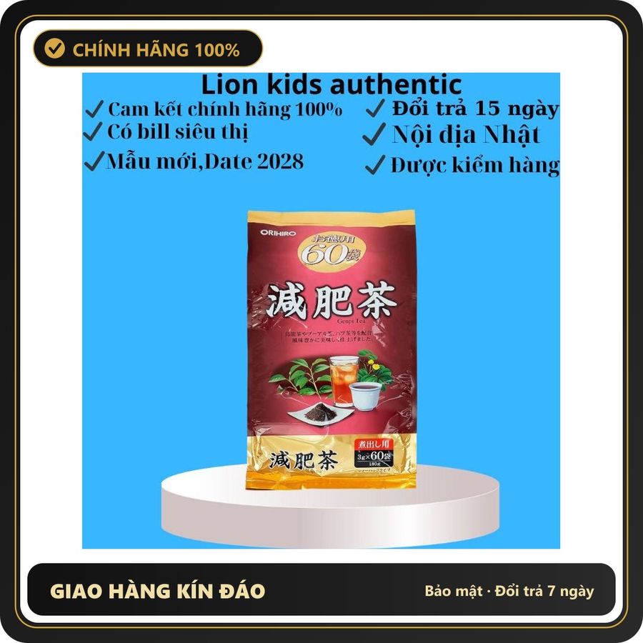 (Che Tên) Trà giảm mỡ bụng Genpi Nhật bản [DATE MỚI NHẤT] 60 gói Hộp Trắng Kín