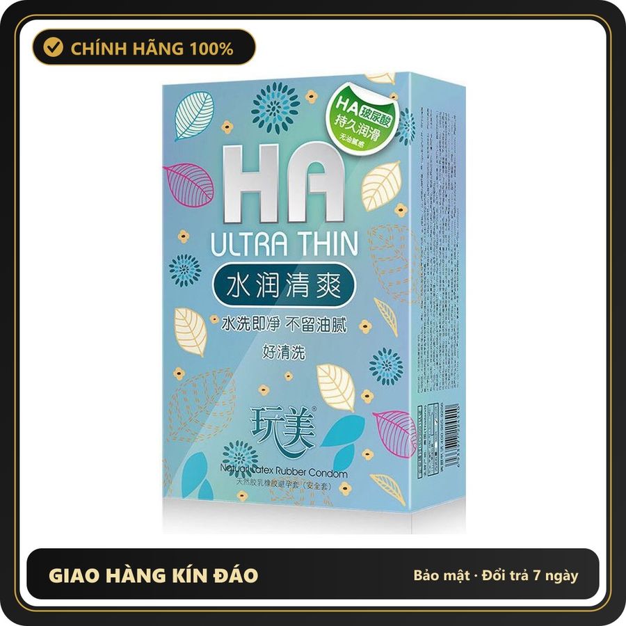 (Che Tên) Bao cao su HA_Size 52±2mm (đường kính)_Hộp 100 chiếc_Hàng nội địa Trung Cao Cấp Bảo Đảm