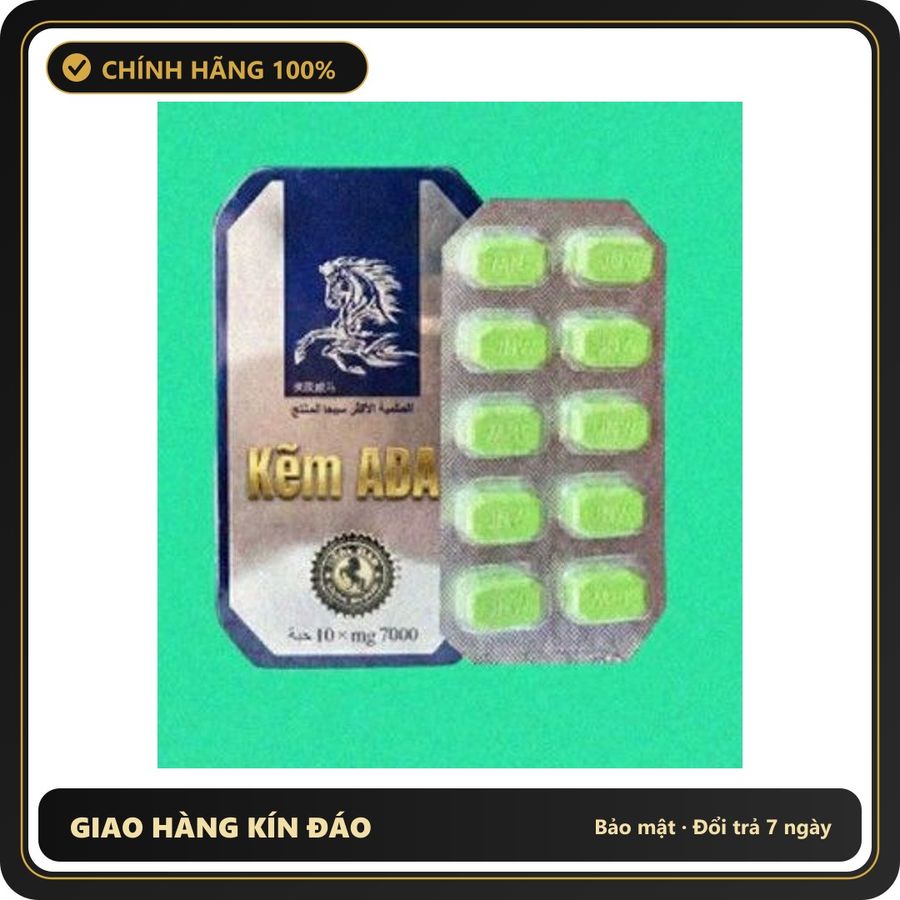 (Che Tên) Viên uống Kẽm ADA,bổ sung kẽm vỉ 10 viên Cao Cấp Bảo Đảm