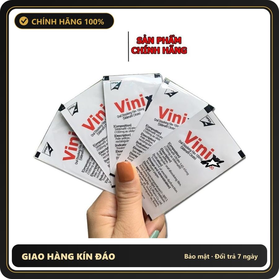 (Che Tên) Tem ngậm Vinix - Hộp 10 Tem Tăng Cường Năng Lượng, Giảm Căng Thẳng, Dễ Sử Dụng, Thực Phẩm Tiện Lợi Cho Người Bận Rộn Chuẩn Auth