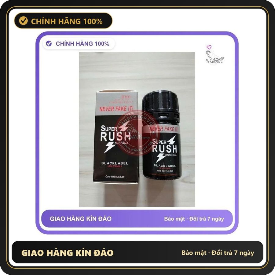 (Che Tên) Chai hít tăng khoái cảm Popper super rush 40ml Popper cao cấp 40ml, hàng chính hãng, cực mạnh, hít cực phê, che tên sản phẩm bảo mật kín đáo 894978 Hỗ Trợ 24/7