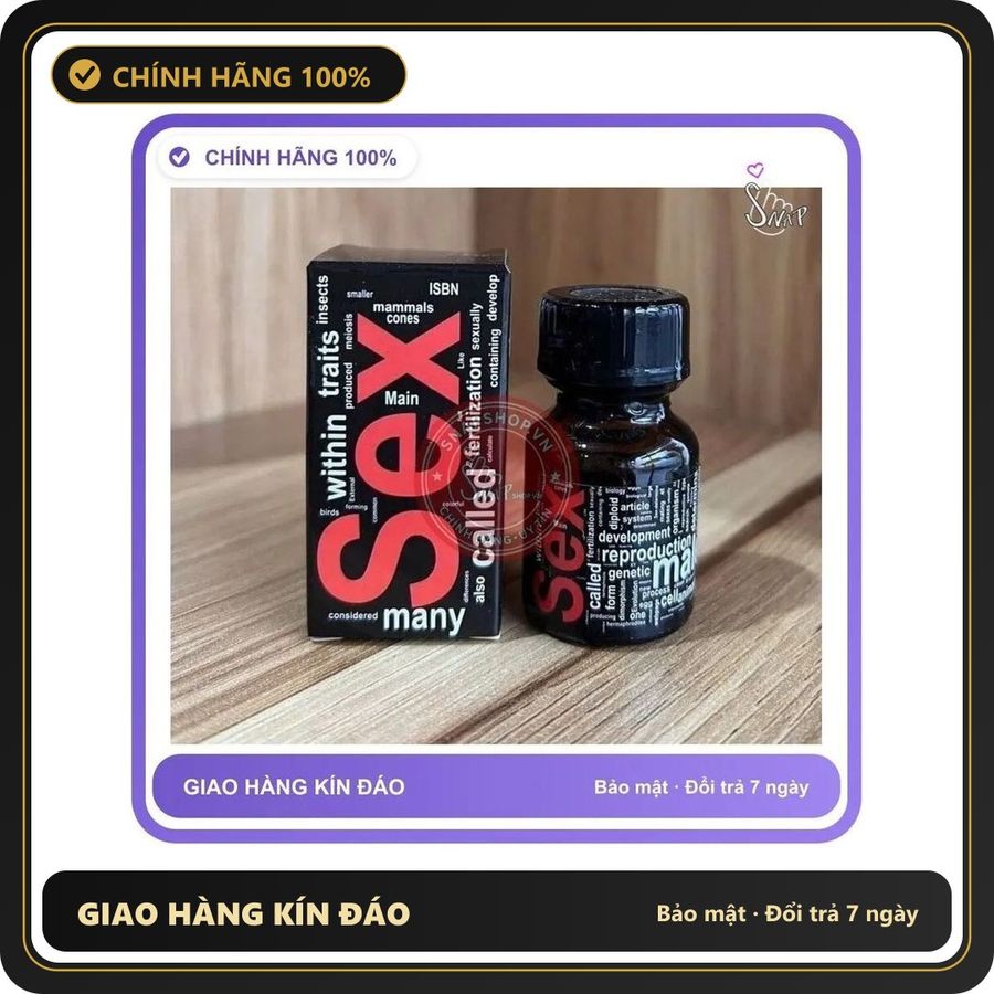 (Che Tên) Chai hít Popper 10ml, cho nam nữ tăng độ ham muốn, rạo rực, phê tới đỉnh, che tên Bảo Mật Tuyệt Đối 895622 Hộp Trắng Kín
