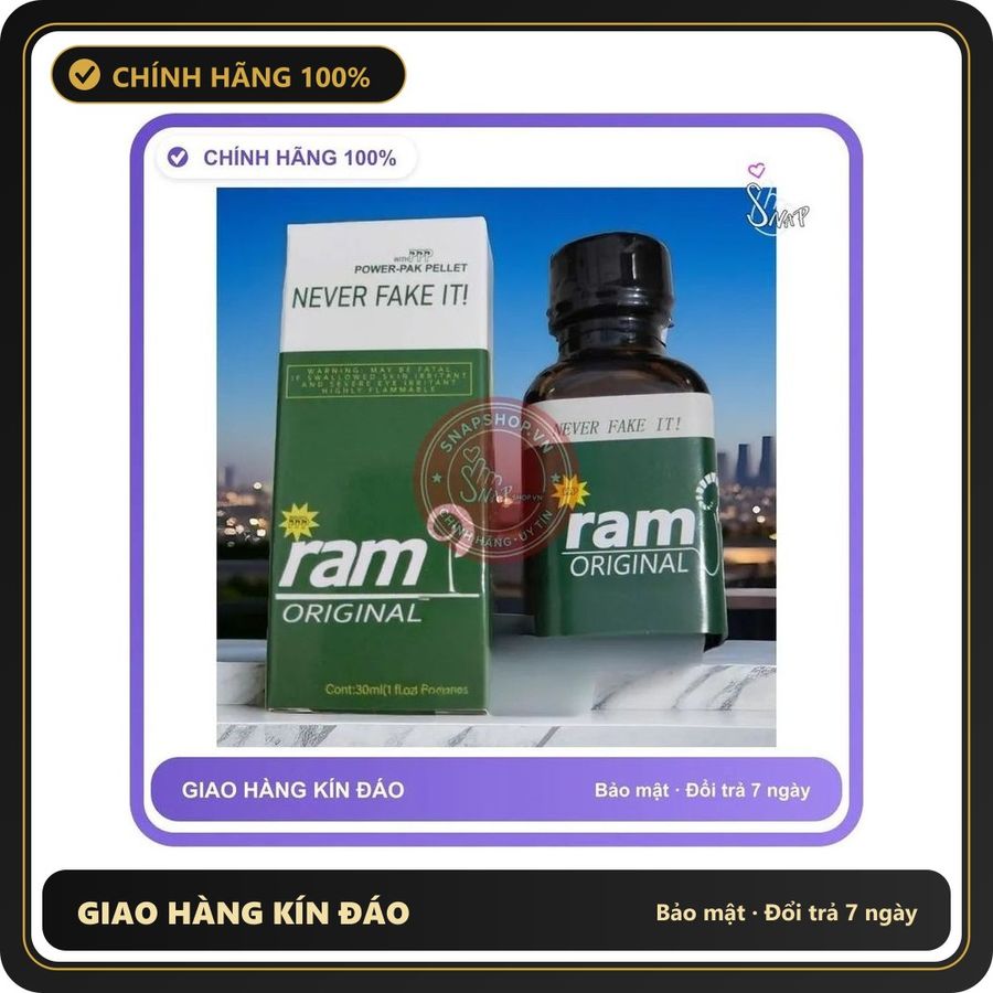(Che Tên) Popper RAM 30ml USA, Hàng Chính Hãng, Cực Mạnh, Phê Lâu, Cho Ng Lờn Lâu Năm, Không Chứa Tạp Chất, An Toàn Sử Dụng Hỗ Trợ 24/7 895846 Hộp Trắng Kín