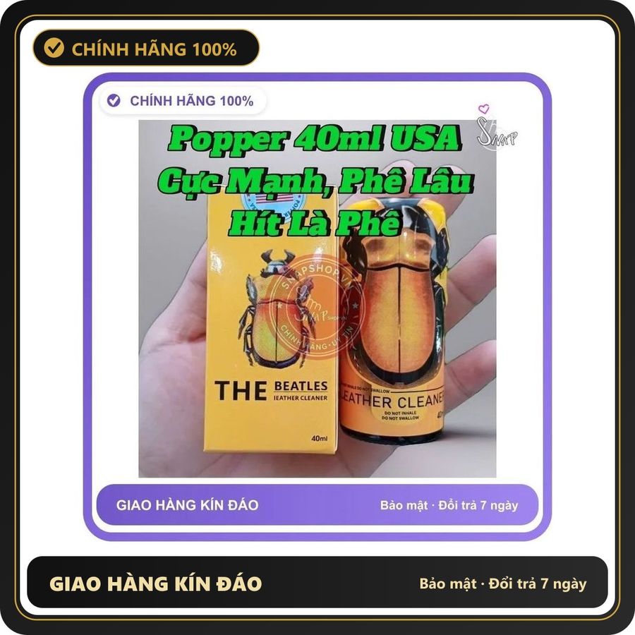 (Che Tên) Chai Hít kích thích hưng phấn cho nam nữ, Popper 40ml USA, Hít Là Phê Bảo Mật Tuyệt Đối 895901 Hộp Trắng Kín