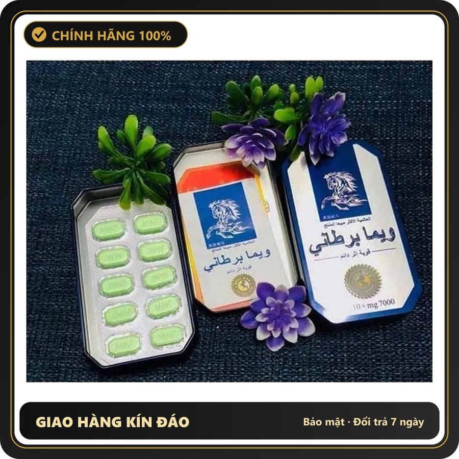 (Che Tên) ( Hàng Chính Hãng Thái Lan) Thuốc Ngựa Thái, Cực Mạnh, Hộp 10 Viên, Uống Trước 40 Phút, Tác Dụng Cực Mạnh Hộp Trắng Kín