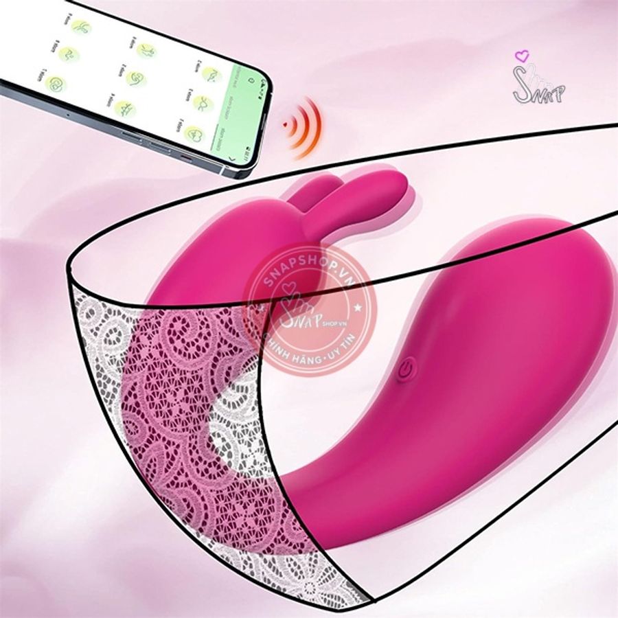 Trứng rung 2 đầu tai thỏ điều khiển qua app Love Spouse chính hãng - 9 chế độ rung, sạc usb, điều khiển từ xa - giao hàng che tên kín đáo