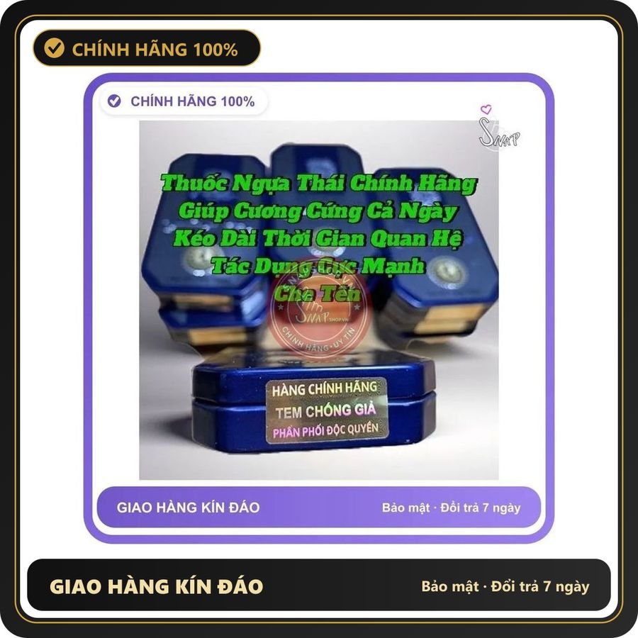 (Che Tên) Viên uống Ngựa Thái chính hãng - Lấy lại bản lĩnh phái mạnh - Hỗ trợ che tên sản phẩm kín đáo - hàng nhập khẩu, dùng theo hướng dẫn 896372 Cao Cấp Bảo Đảm