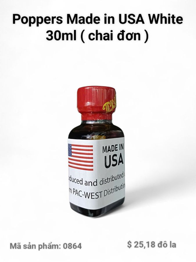( Mua Online Quá Rẻ) Popper 30ml USA, Hàng Chính Hãng,Dòng Cực Mạnh, Phê Lâu, Tác Dụng Nhanh Chóng, Hít Là Phê Ngay 