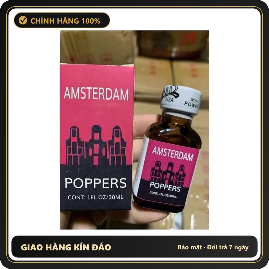 (Che Tên) Chai hít tăng khoái cảm Popper AMSTERDAM 30ml Popper 30ml USA, Ko Nhức Đầu, Ko Bỏng Mũi, che tên sản phẩm bảo mật kín đáo 896382 Cao Cấp Bảo Đảm