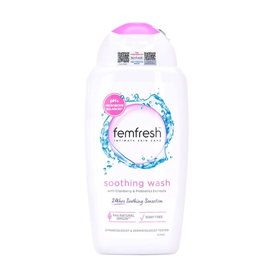 Hàng Chuẩn Nhập Khẩu - Femfresh Soothing Wash - Dung dịch vệ sinh phụ nữ cao cấp - Chai 250ml, giao hàng kín đáo