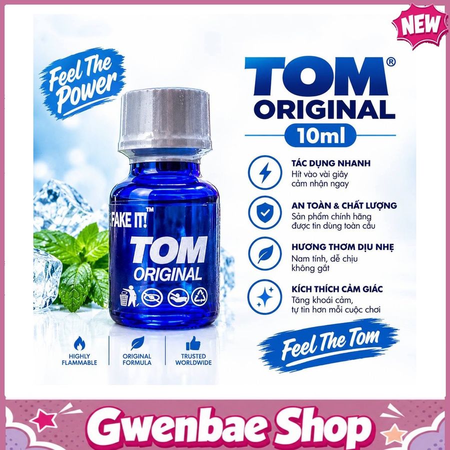 Chai Hít Tăng Khoái Cảm Kích Thích Bao Phê Popper Tom Original 10ml Phiên Bản Mới - Gwenshop Chính Hãng