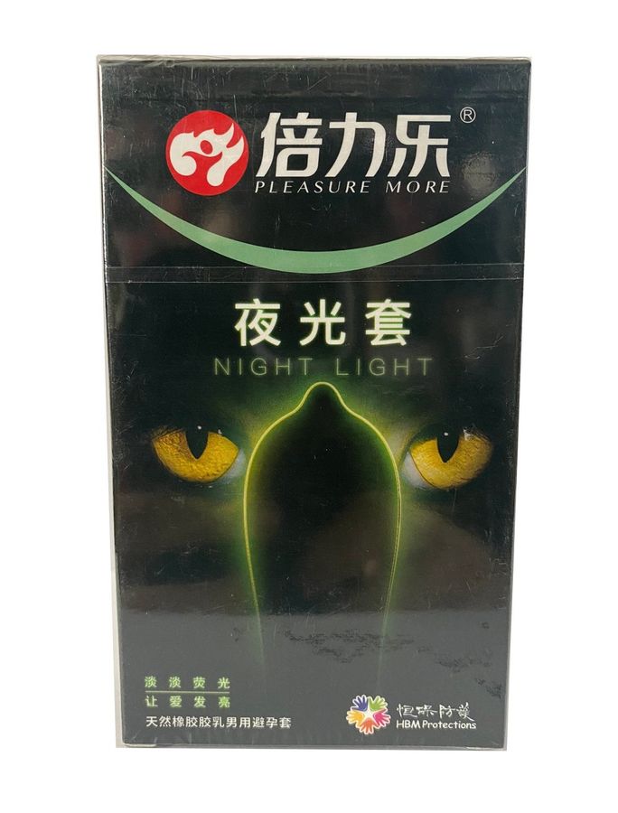 Bản Nhập Khẩu Cao Cấp - Bao Su Cao Cấp Mỏng Dạ Quang Phát Sáng HBM Night Light 7s mẫu 2 PLEASURE MORE - ôm sát cảm giác 