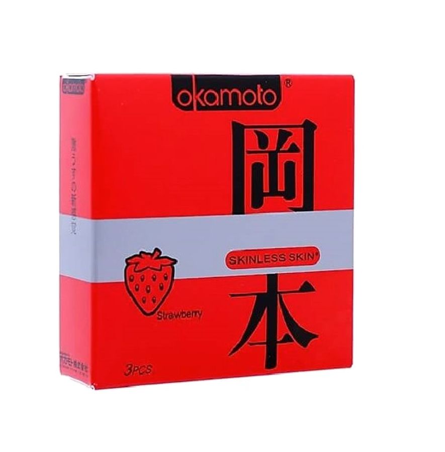Phiên Bản Chính Hãng - Combo 2 Hộp Bao Su Cao Cấp Okamoto Hương Dâu Siêu Mỏng H3 mẫu 2 3PCS - ôm sát cảm giác thật, giao