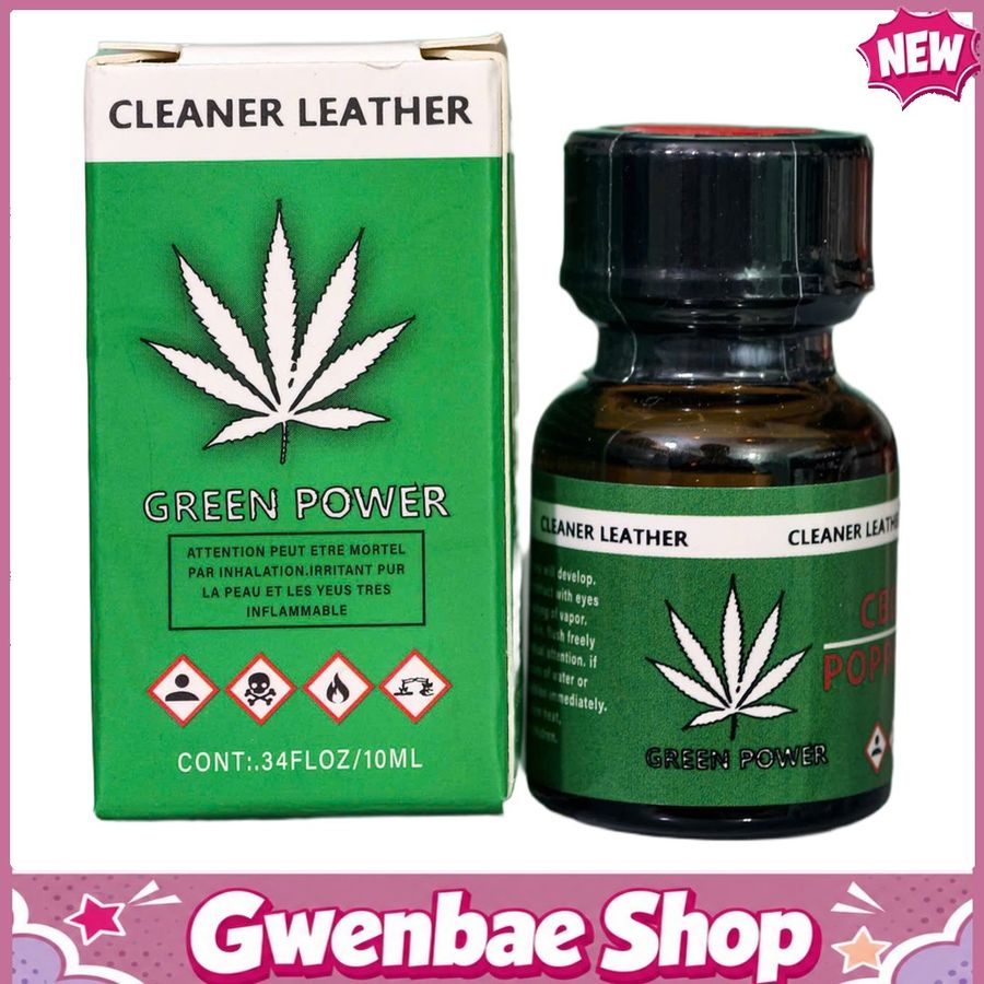 Chai Hít Kích Thích Bao Phê Tăng Khoái Cảm Popper Green Power Cleaner Leather 10ml - Gwenshop Chính Hãng