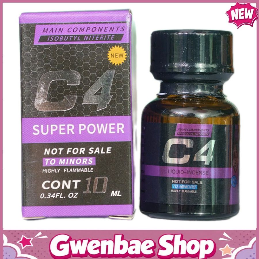 Chai Hít Kích Thích Bao Phê Tăng Khoái Cảm Popper C4 Super Power Purple 10ml - Gwenshop Chính Hãng
