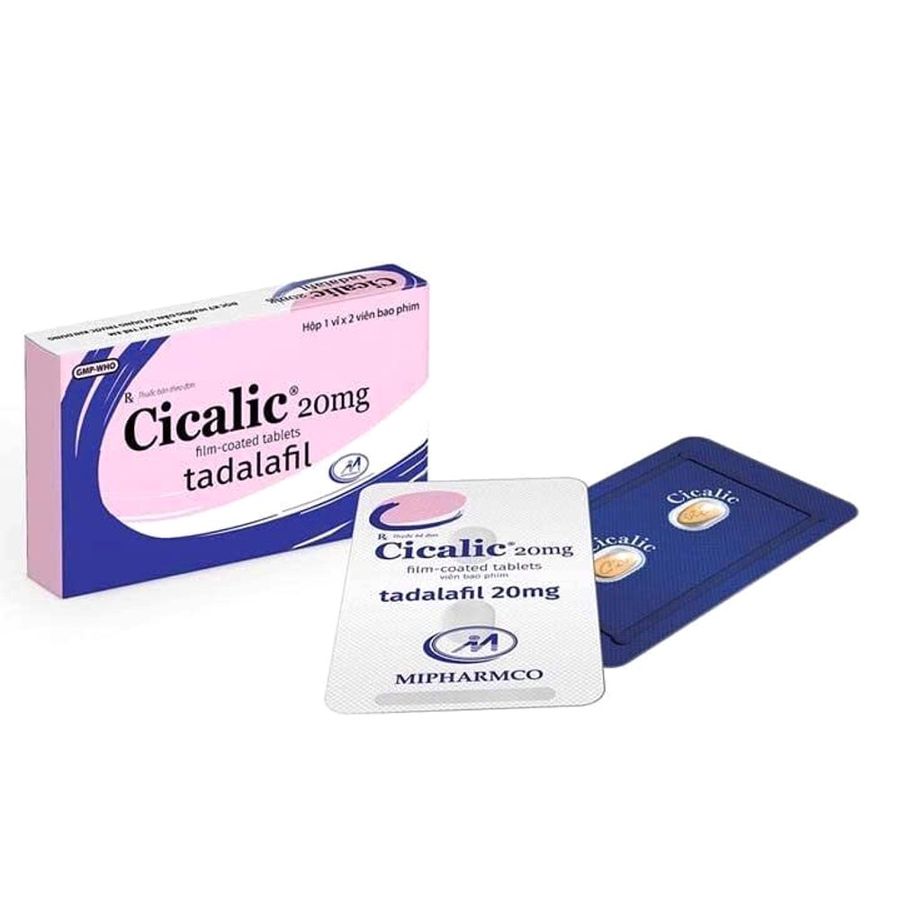 Phiên Bản Chính Hãng - Viên hỗ trợ phái mạnh tăng bản lĩnh đàn ông Cicalic 20mg hộp 1 vỉ x 2 viên MIPHARMCO 20mg - hàng 
