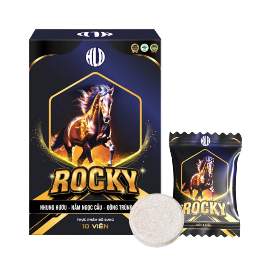 Dòng Cao Cấp Chính Hãng - Kẹo Ngậm Cà Phê Rocky Giúp Tỉnh Táo - Sảng Khoái - 1 Hộp 10 Viên HLD 10 vien, giao hàng kín đá
