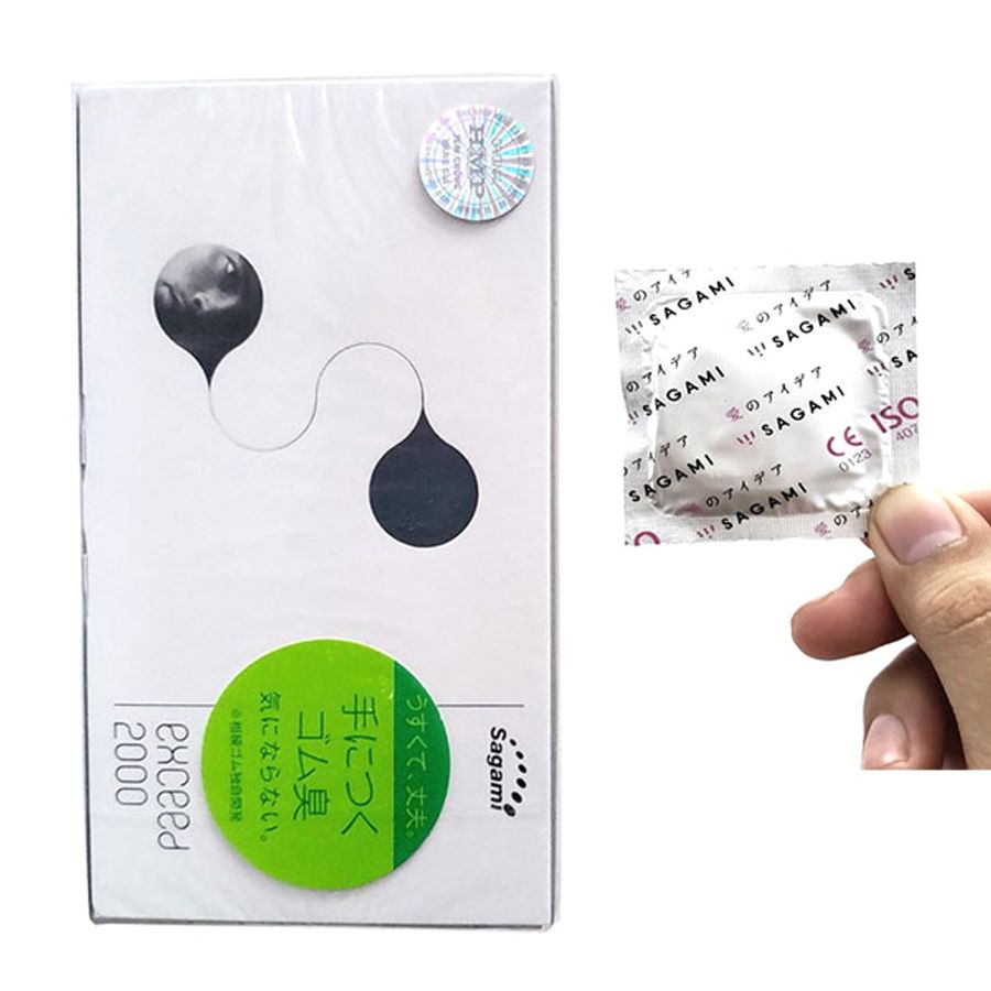 Bản Nhập Khẩu Cao Cấp - Bao Su Cao Cấp Sagami Exceed 2000 Siêu Mỏng 12s 2000 - ôm sát cảm giác thật, giao hàng kín đáo