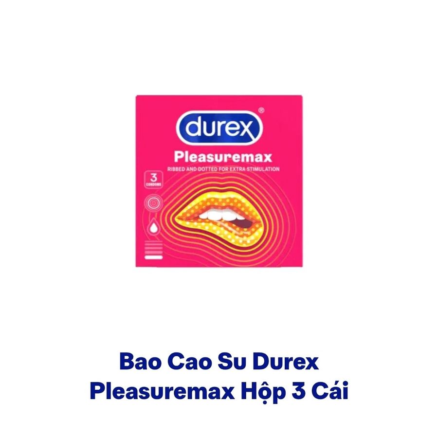 Hàng Chuẩn Nhập Khẩu - Bao Su Cao Cấp durex, hộp 3 cái, có gai, sản phẩm mẫu 2 3 - ôm sát cảm giác thật, giao hàng kín đ