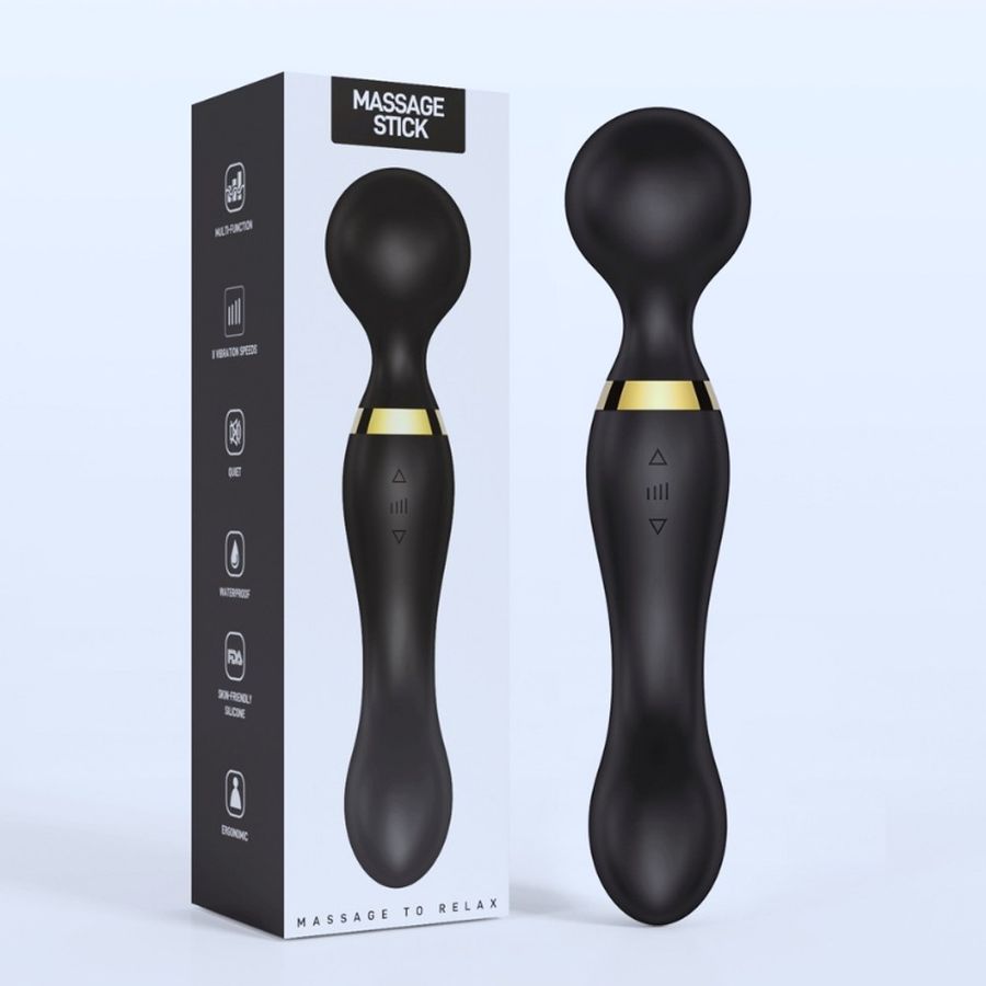 Hàng Chuẩn Nhập Khẩu - Chày rung 2 đầu Massage StickHana SOLAR - nhiều chế độ, sạc pin tiện dụng
