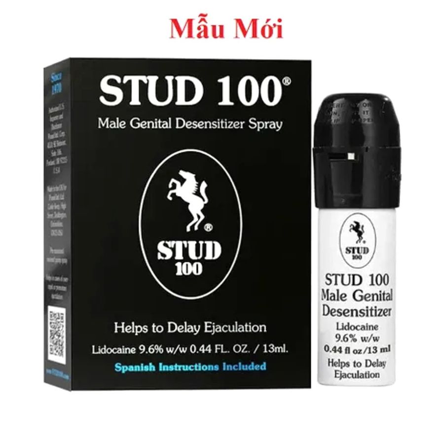 Sản Phẩm Chính Hãng Loại 1 - Dung Dịch Xịt Stud 100 Hỗ Trợ Kéo Thời Gian Cho Nam Giới 0.44 FL. OZ. / 13ml, giao hàng kín