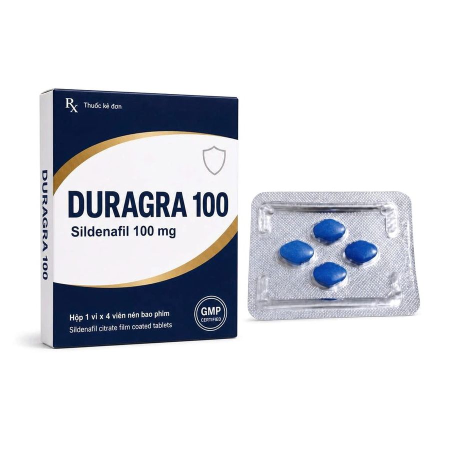 Sản Phẩm Chính Hãng Loại 1 - Viên hỗ trợ tăng cường sinh lý nam Duragra 100 1 Viên Sildenafil 100 mg - hàng nhập khẩu, d