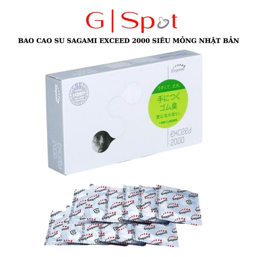 Bản Nhập Khẩu Cao Cấp - Bao Su Cao Cấp Sagami Exceed 2000 Siêu Mỏng Nhật Bản - Hộp 12 Cái mẫu 2 2000 - ôm sát cảm giác t
