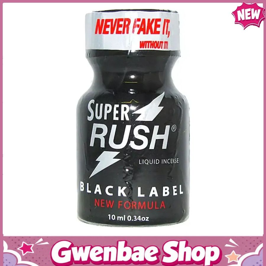Chai Hít Tăng Khoái Cảm Kích Thích Bao Phê Tăng Khoái Cảm Popper Super Rush Black Label - Chai 10ml - Gwenshop Chính Hãng