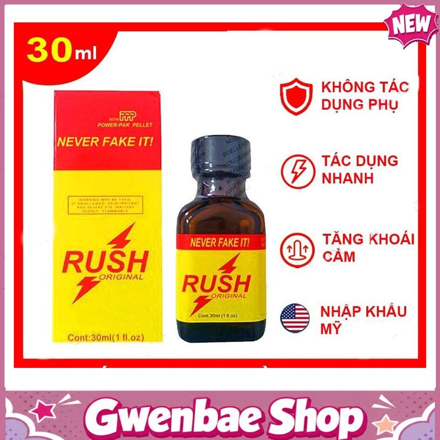 Chai Hít Kích Thích Bao Phê Tăng Khoái Cảm Popper Rush Vàng 30ml Chính Hãng Phiên Bản Giới Hạn - Gwenshop Chính Hãng