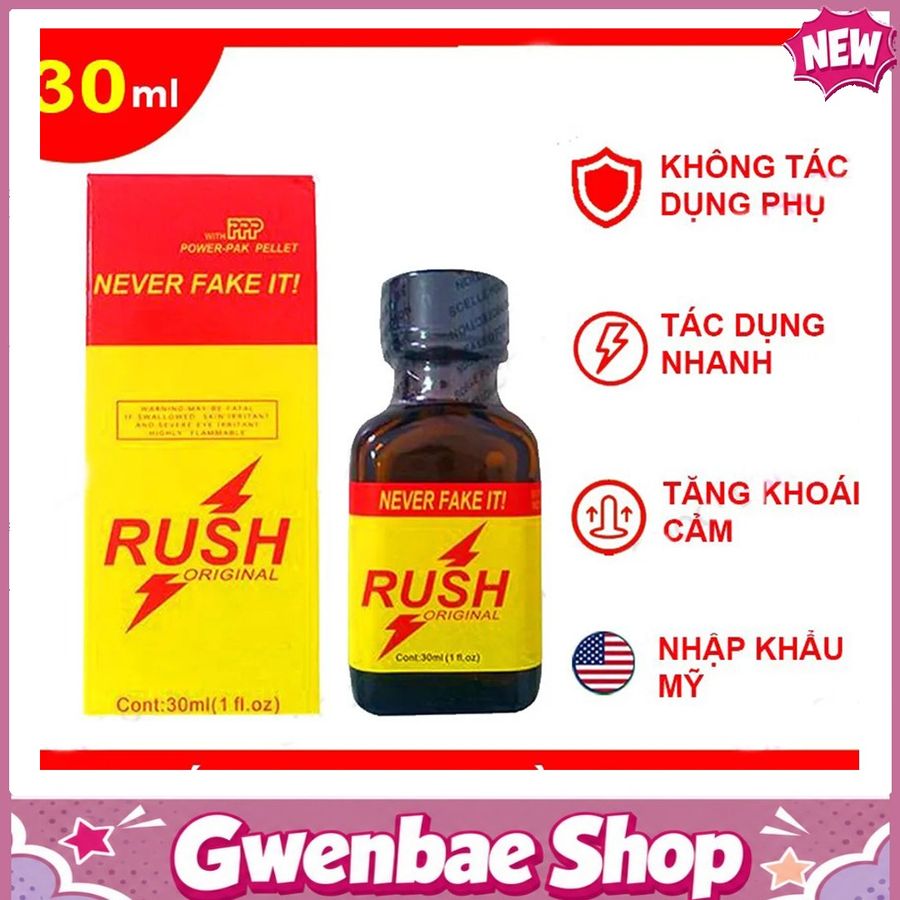 Chai Hít Tăng Khoái Cảm Bao Phê Kích Thích Popper Rush Vàng 30ml Chính Hãng Phiên Bản Giới Hạn - Gwenshop Chính Hãng
