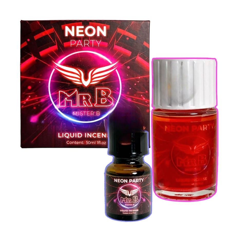 Hàng Chuẩn Nhập Khẩu - Combo Dung Dịch Hít Thư Giãn Neon Party Đỏ Dạ Quang 50ml Mỹ Chai 40ml + 10ml MRB MISTER B - hương